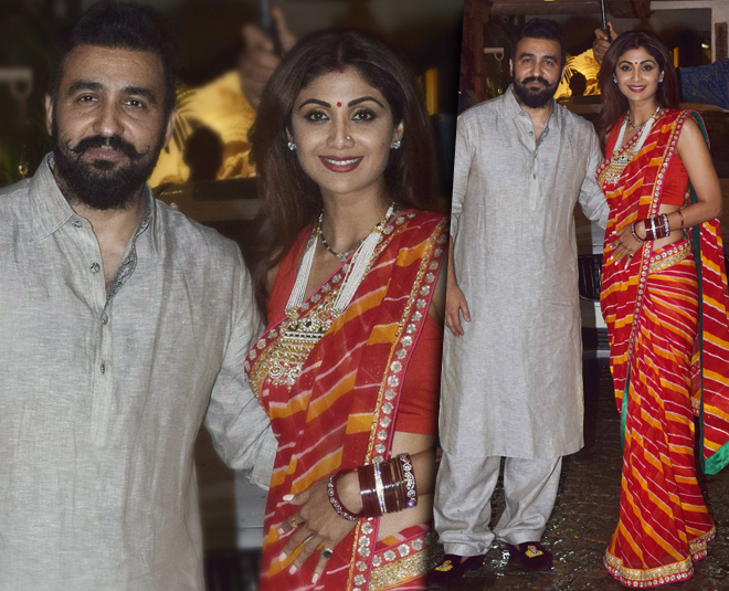 शिल्पा शेट्टी ने पहनी red लहरिया साड़ी Shilpa Shetty in hindi
